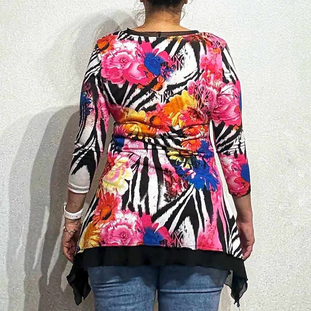 Investments Floral Vintage Blouse Sz M - Picture 9 of 11